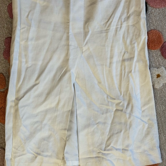 Sonia Rykiel high waist 💯 linen lined tailored pencil midi skirt w flower FR40 - Picture 12 of 17